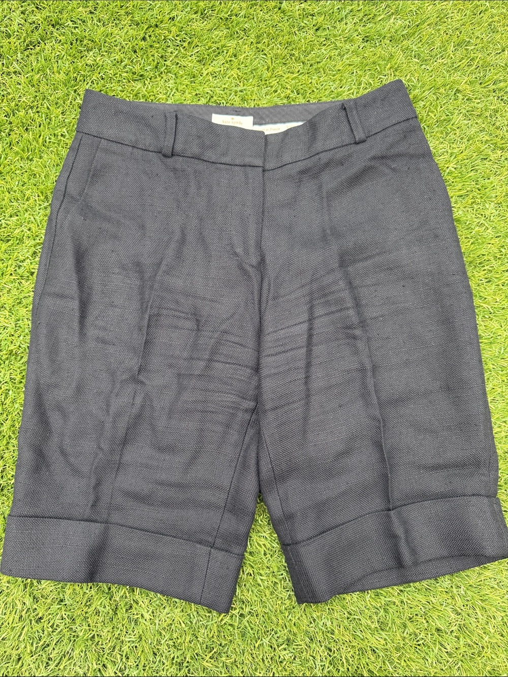 kate spade Black Textured Cuffed Women's Shorts